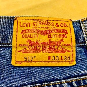 Levis 517 Bootcut Leg Jeans Mens Size 33x34 Excellent Condition